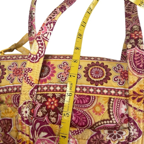 Vera Bradley Bali Gold Pink Libby Floral Small Tote Shoulder Bag Quilted Casual - Picture 5 of 8